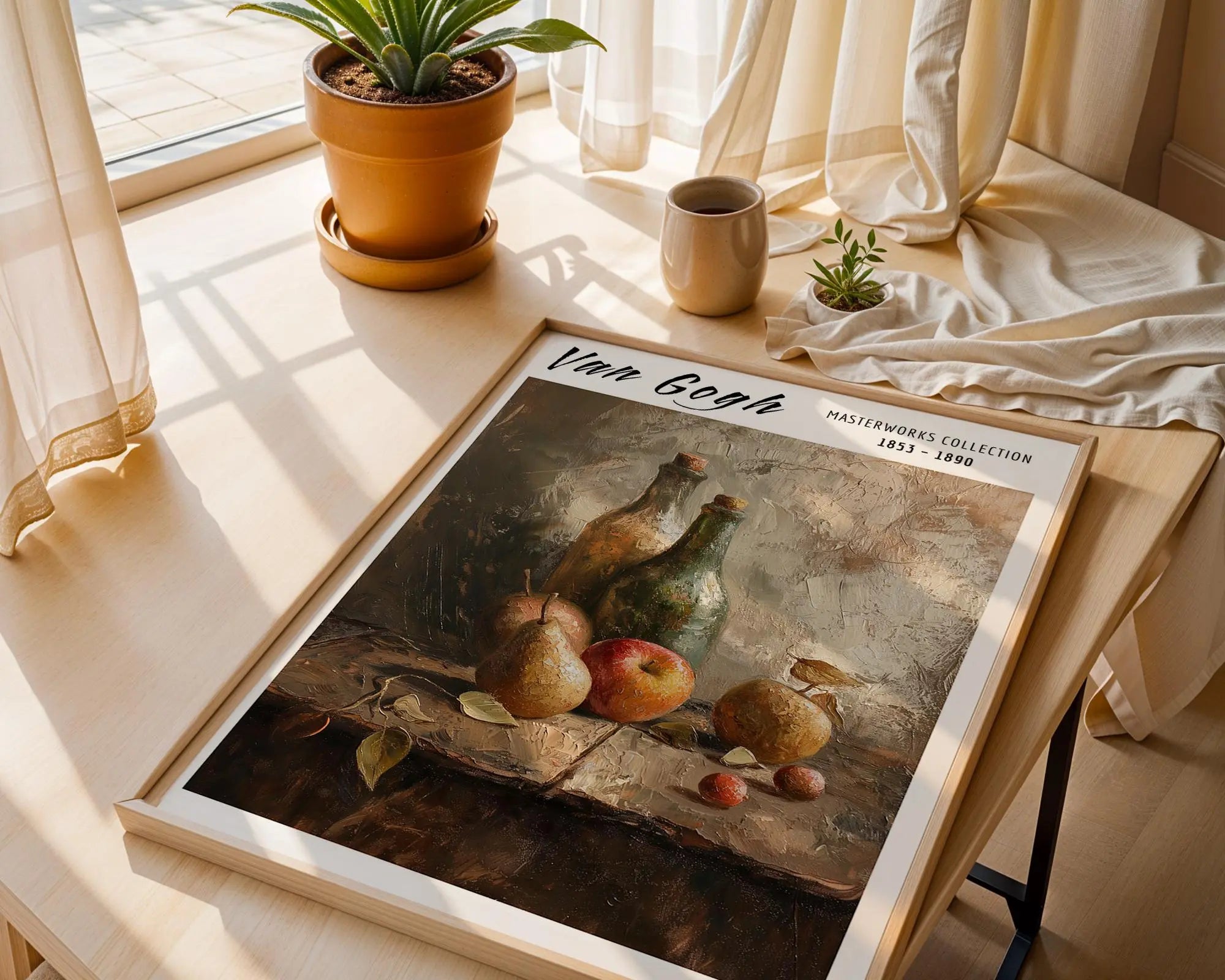 Van Gogh Print | Still Life  | Bottles and Fruit, Rustic Impressionist Art wall art print, modern home decor, unframed artwork by Nomad & Nest