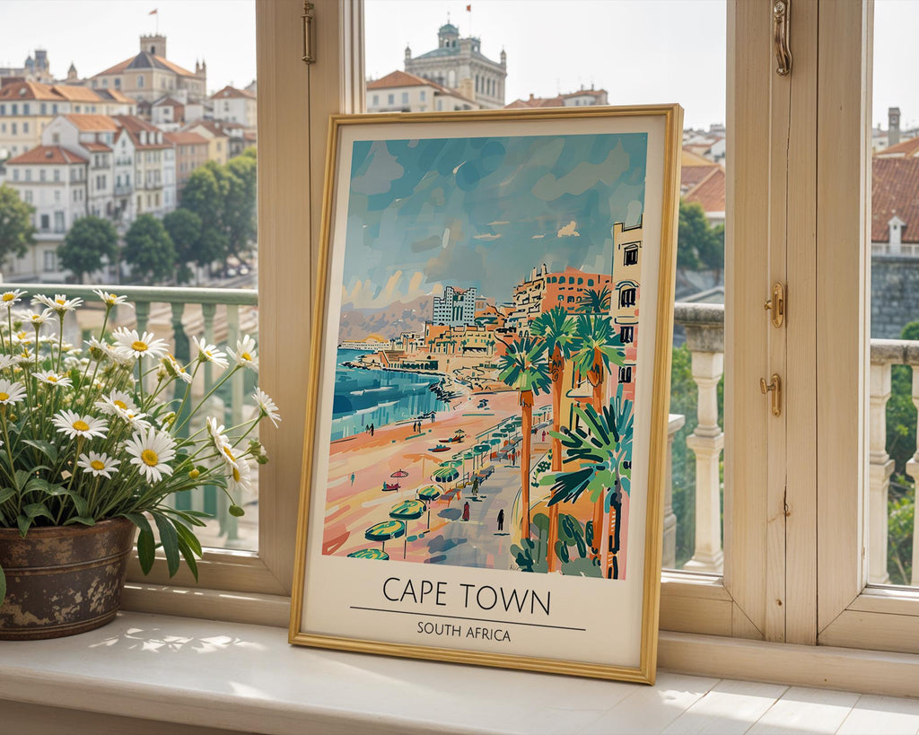 Cape Town South Africa Print | Coastal Travel Poster wall art print, modern home decor, unframed artwork by Nomad & Nest