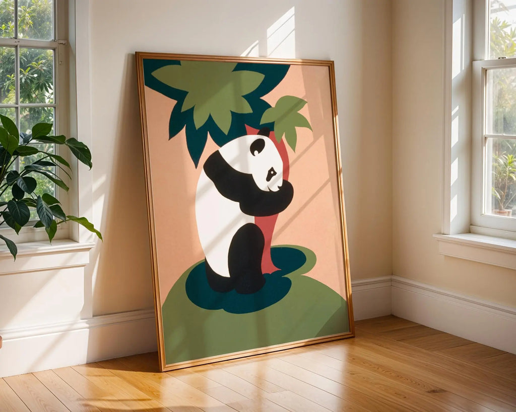 Panda Print | Whimsical Scandinavian Nursery Art wall art print, modern home decor, unframed artwork by Nomad & Nest
