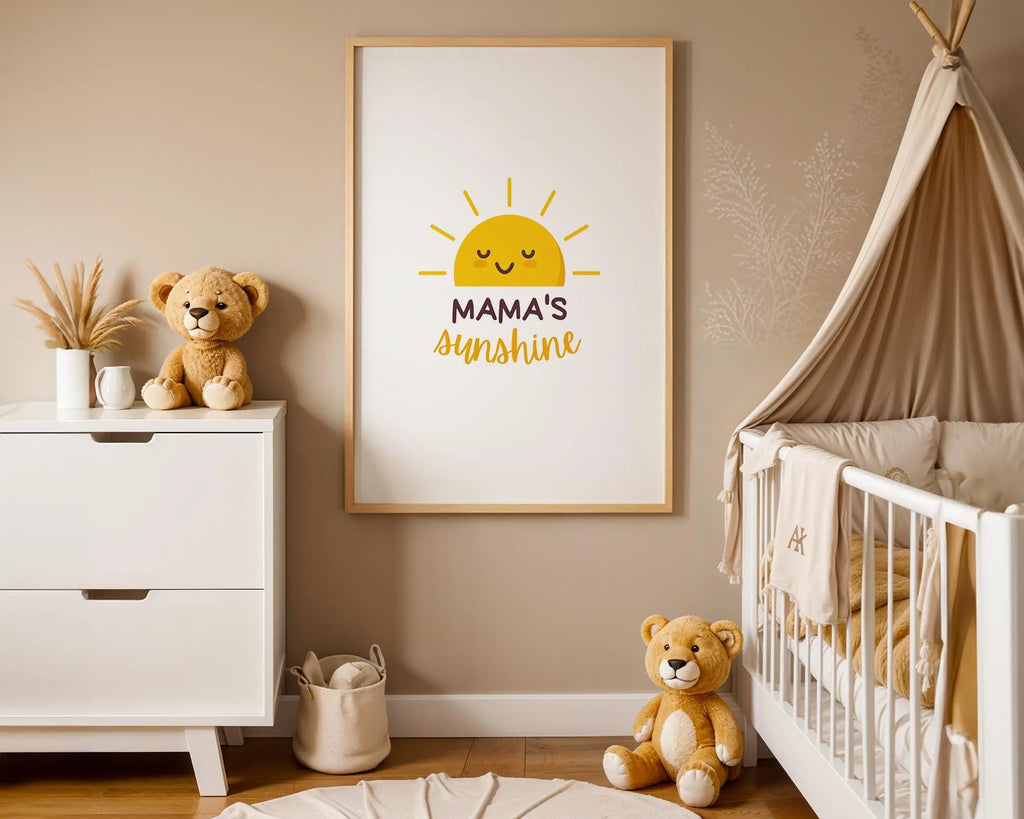 Playroom Ideas | Mama’s Sunshine Nursery Wall Art Print | Boho Baby Room Decor wall art print, modern home decor, unframed artwork by Nomad & Nest