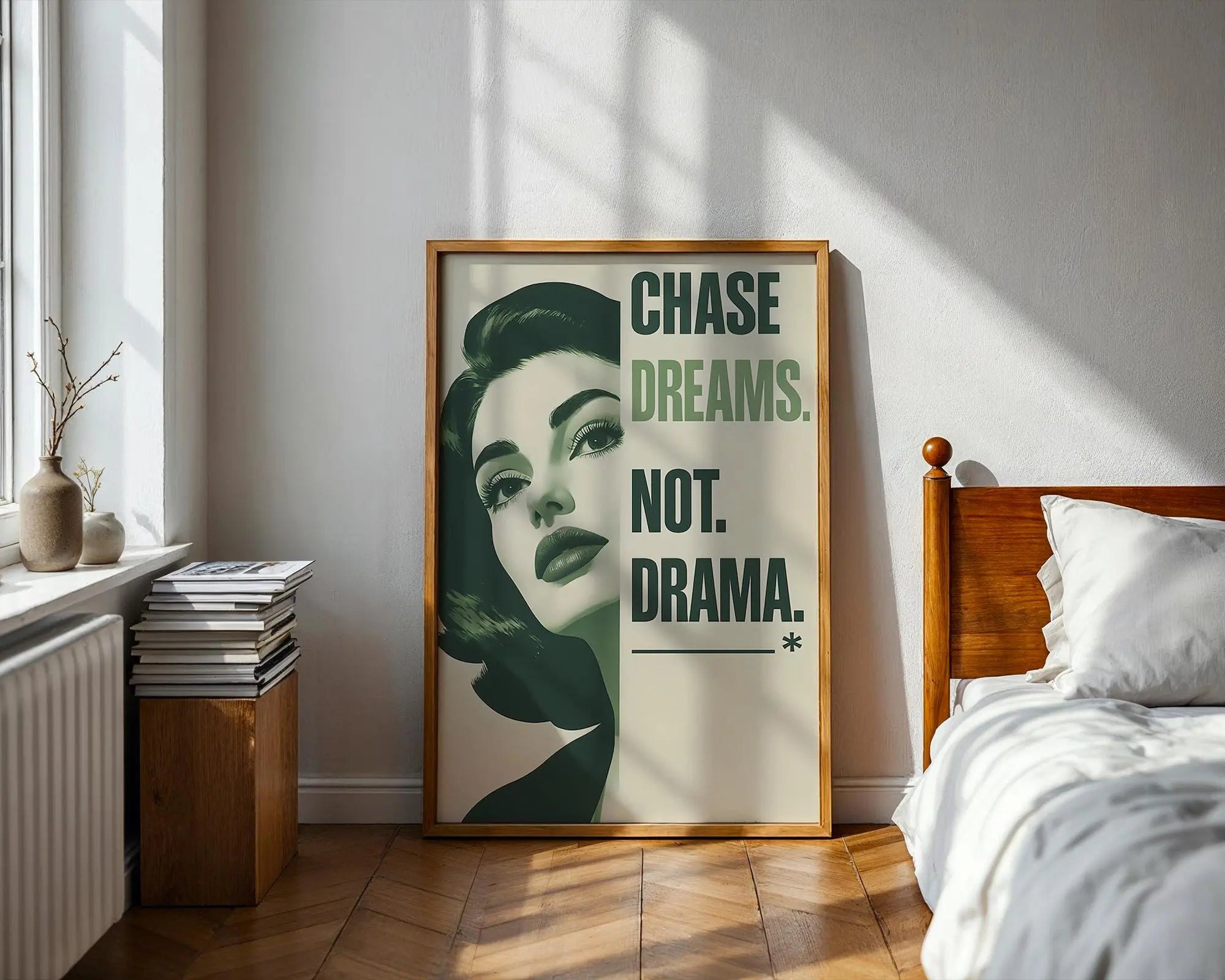 Chase Dreams Not Drama Print | Retro Glam Wall Art wall art print, modern home decor, unframed artwork by Nomad & Nest