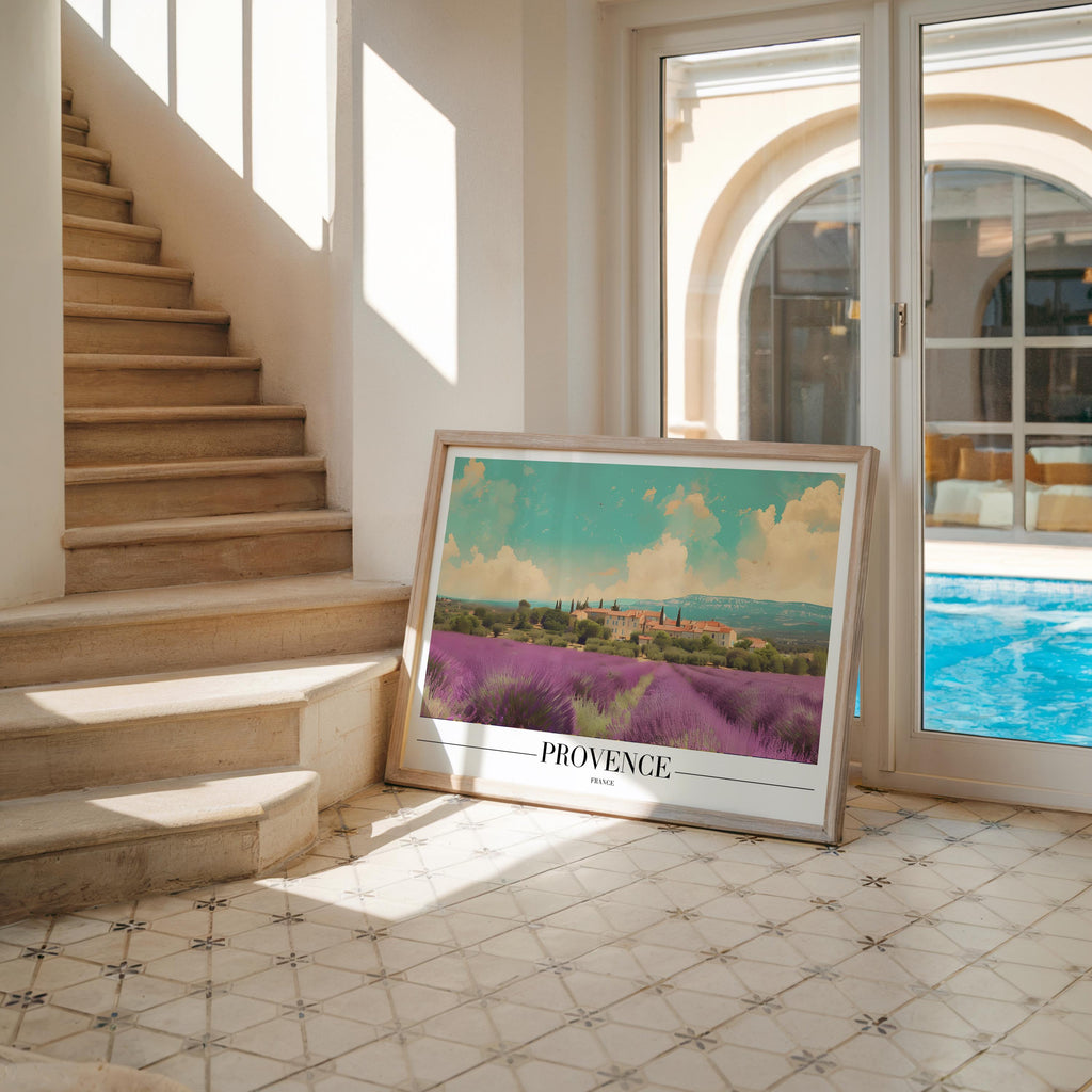 Provence Lavender Field Print | French Country Landscape Poster wall art print, modern home decor, unframed artwork by Nomad & Nest