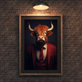 Highland Cow in Suit Art Print | Rustic Farmhouse Wall Decor wall art print, modern home decor, unframed artwork by Nomad & Nest