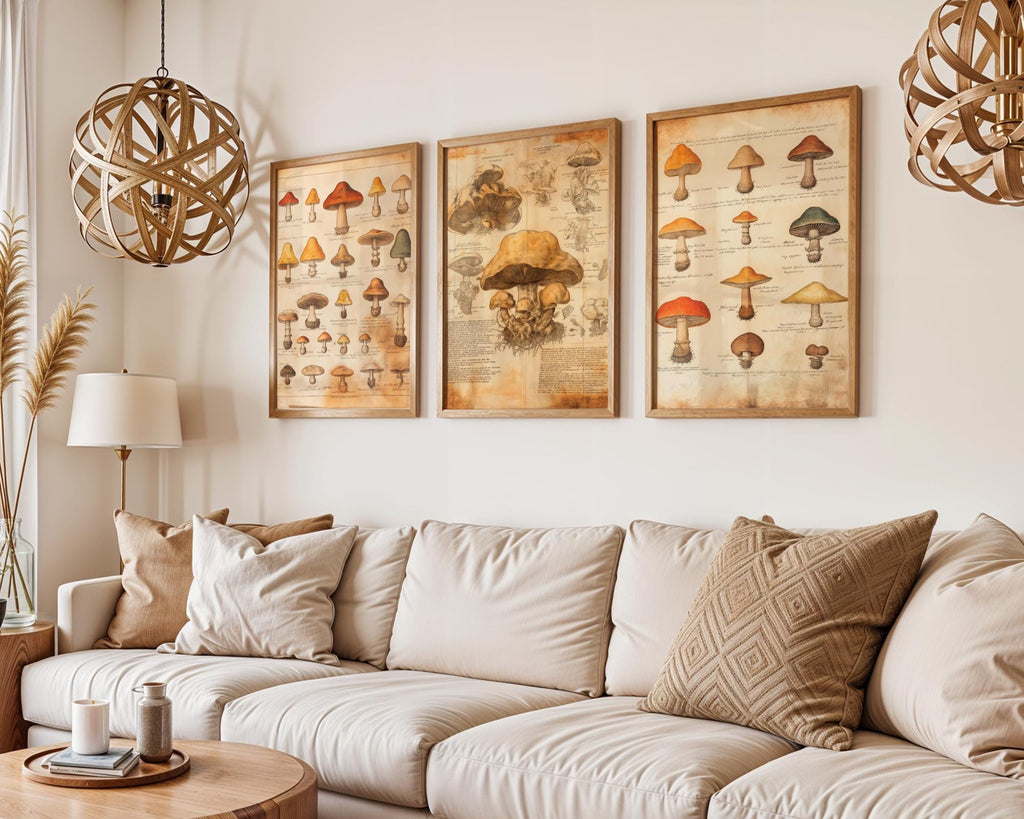 Vintage Mushroom Print Set – Antique Fungi Botanical Wall Art wall art print, modern home decor, unframed artwork by Nomad & Nest