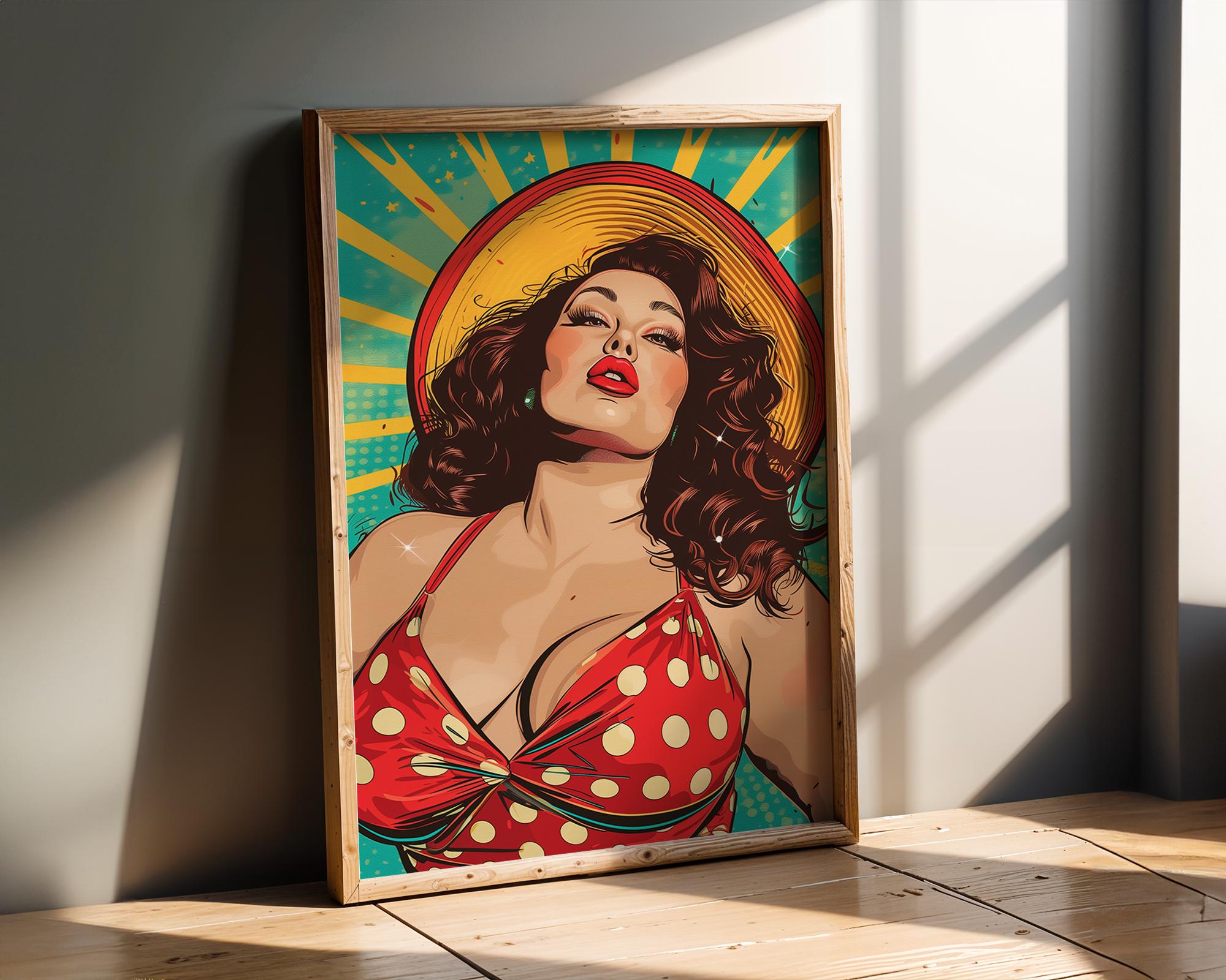 Modern Pop Art | Vintage  Woman Print | Retro Pin-Up Girl Glam Decor wall art print, modern home decor, unframed artwork by Nomad & Nest