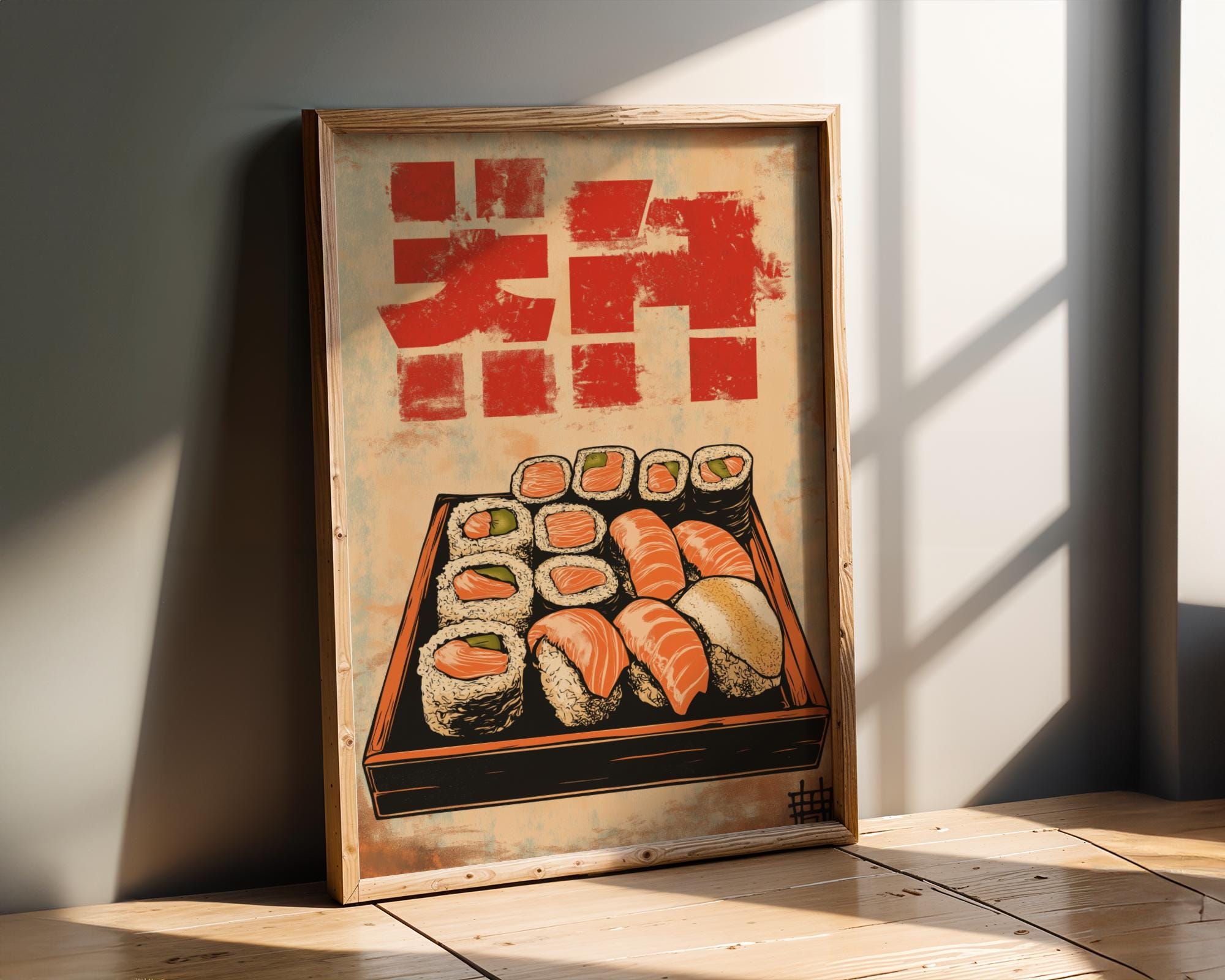 Japanese Poster | Vintage Sushi Print –  Food , Retro Kitchen Art wall art print, modern home decor, unframed artwork by Nomad & Nest