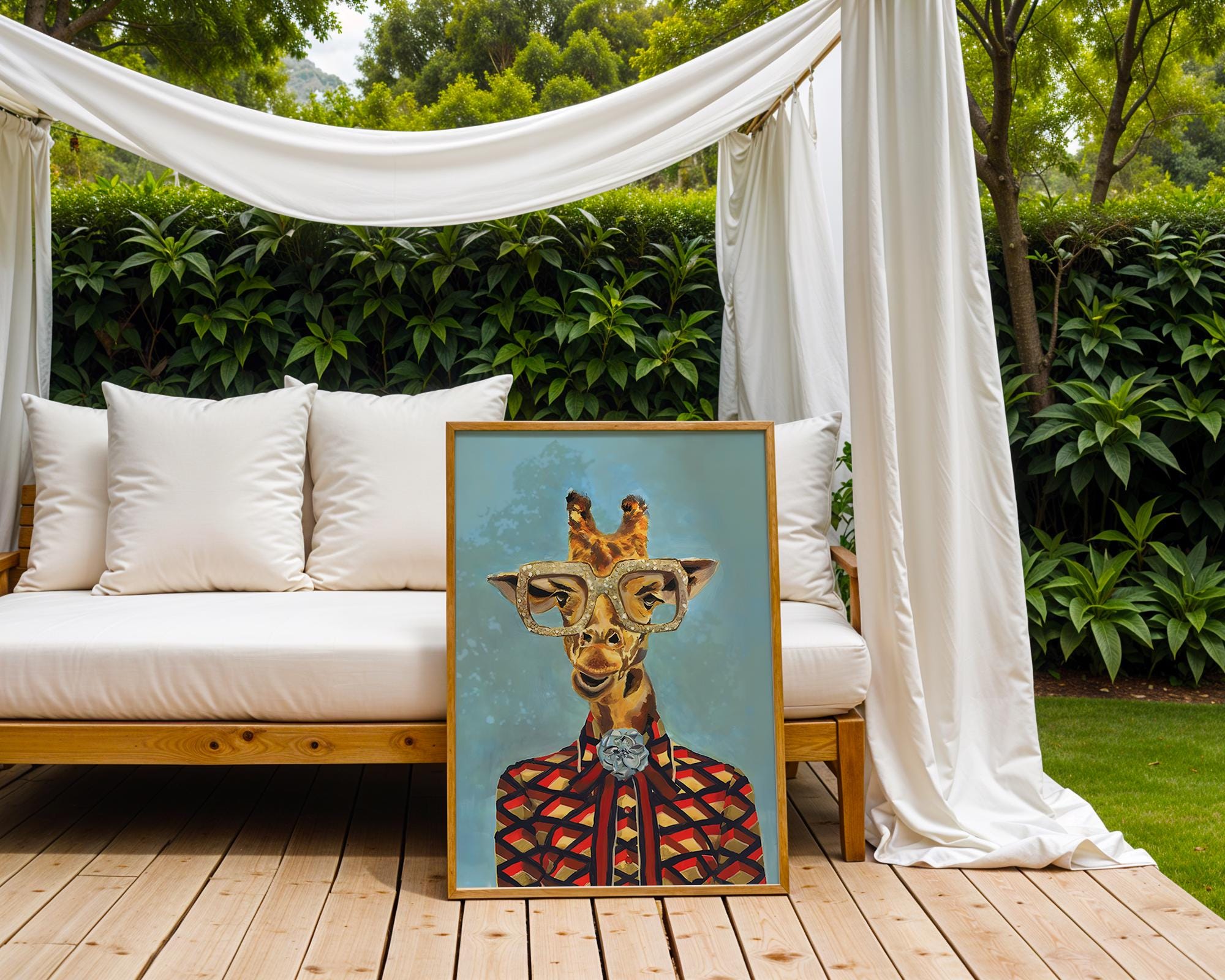 Glam Giraffe Art Print | Safari Animal Poster wall art print, modern home decor, unframed artwork by Nomad & Nest