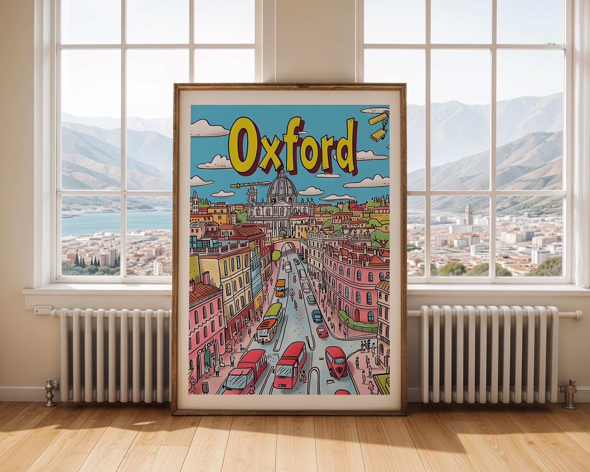 Oxford England Art Print | Colorful Cityscape Illustration wall art print, modern home decor, unframed artwork by Nomad & Nest