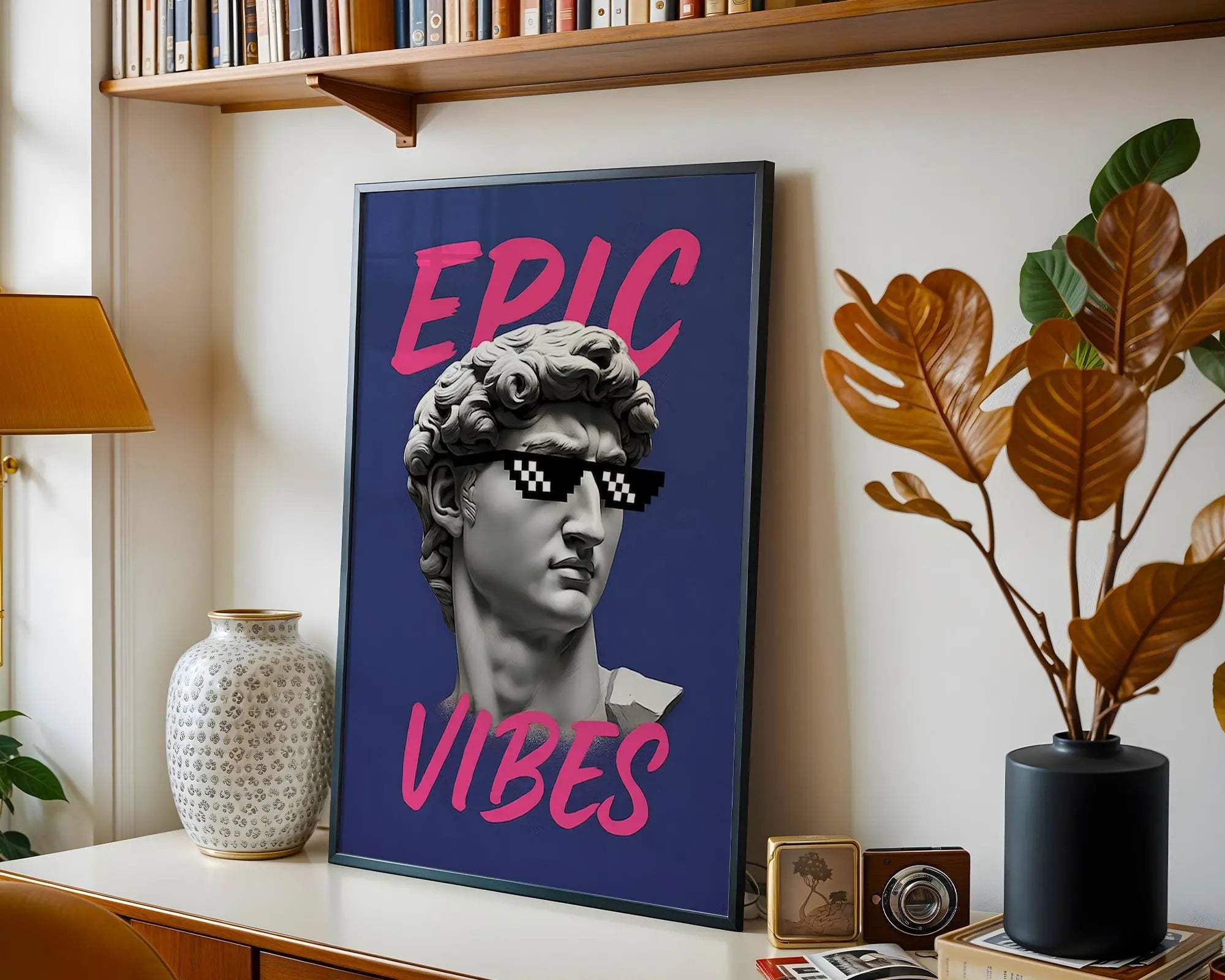 Classical Statue Print | Sunglasses Pop Art Poster wall art print, modern home decor, unframed artwork by Nomad & Nest