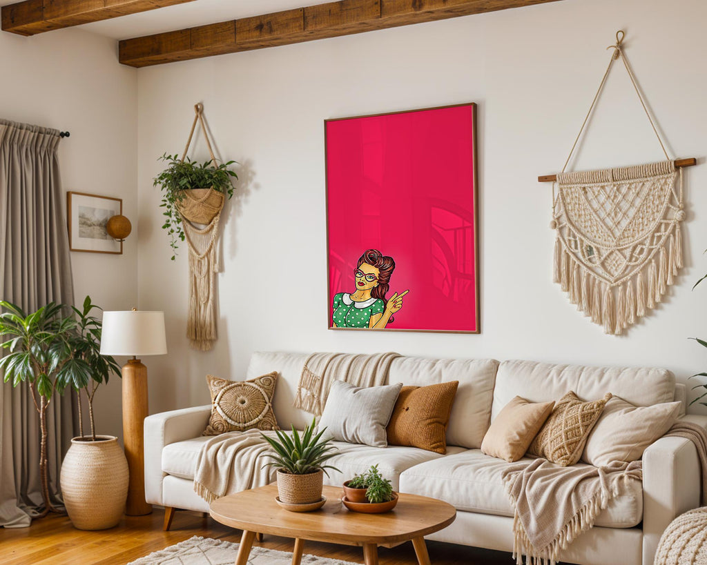 Modern Pop Art | Pin Up Girl Print | Retro Comic Style wall art print, modern home decor, unframed artwork by Nomad & Nest