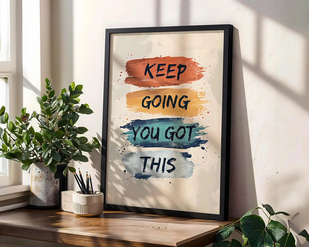 Keep Going Wall Art | Brush Stroke Quote, Modern Print wall art print, modern home decor, unframed artwork by Nomad & Nest