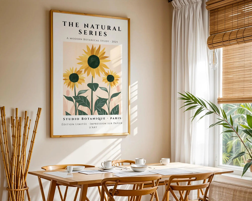 Sunflower Botanical Art Print • Modern Kitchen Decor wall art print, modern home decor, unframed artwork by Nomad & Nest