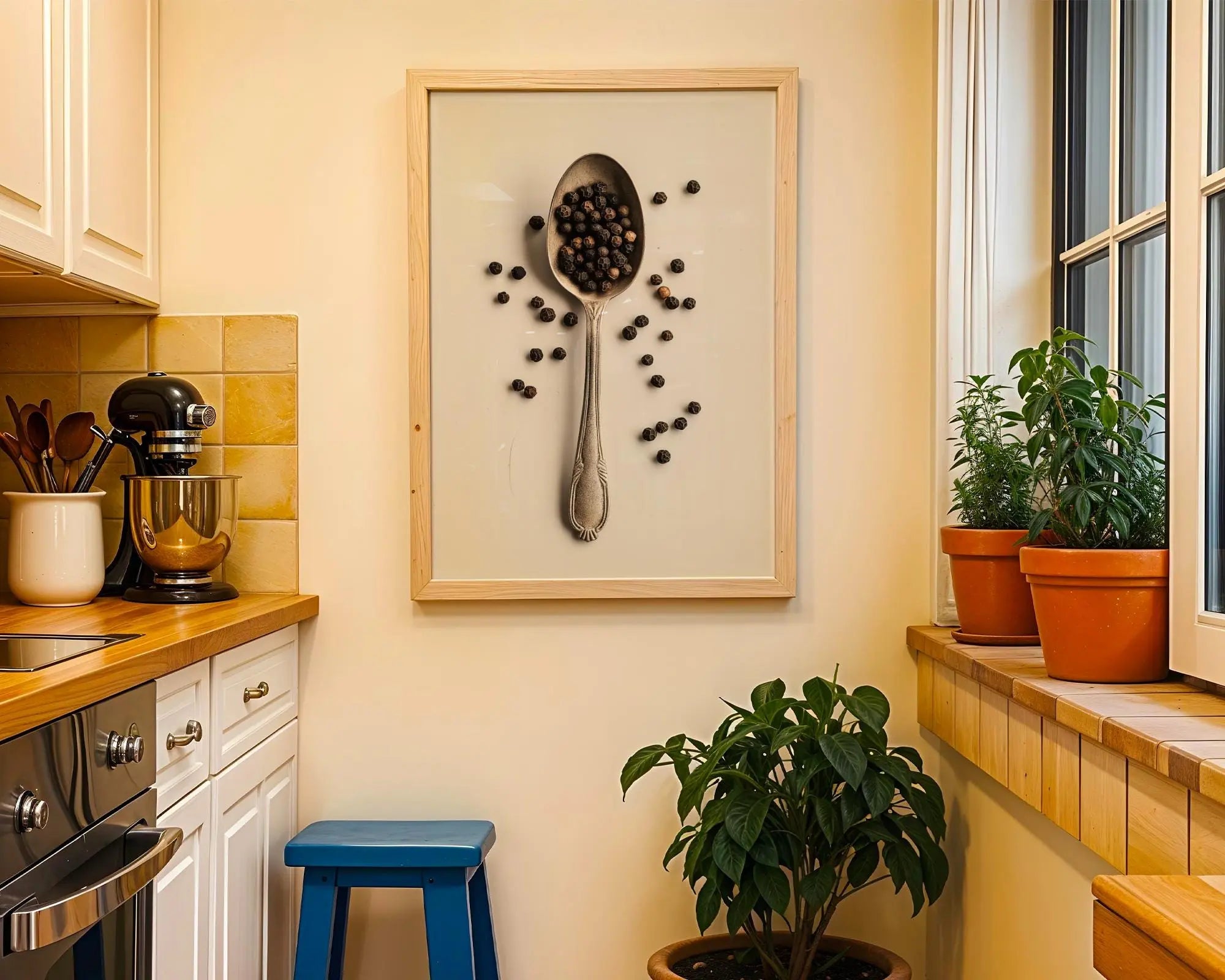 Black Pepper Vintage Spoon Print • Minimalist Kitchen Wall Art wall art print, modern home decor, unframed artwork by Nomad & Nest