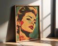 Modern Pop Art | Retro  Woman Portrait | Vintage Pin-Up Style  Print wall art print, modern home decor, unframed artwork by Nomad & Nest