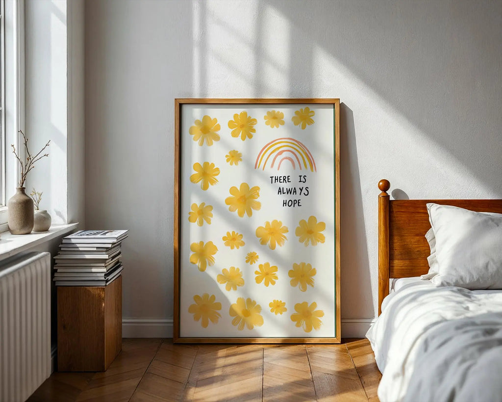 Floral Rainbow Art Print | Uplifting Home Decor wall art print, modern home decor, unframed artwork by Nomad & Nest