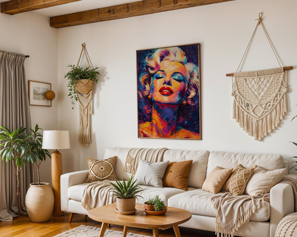 Modern Pop Art | Marilyn Monroe  Print | Colorful Palette Knife Painting wall art print, modern home decor, unframed artwork by Nomad & Nest