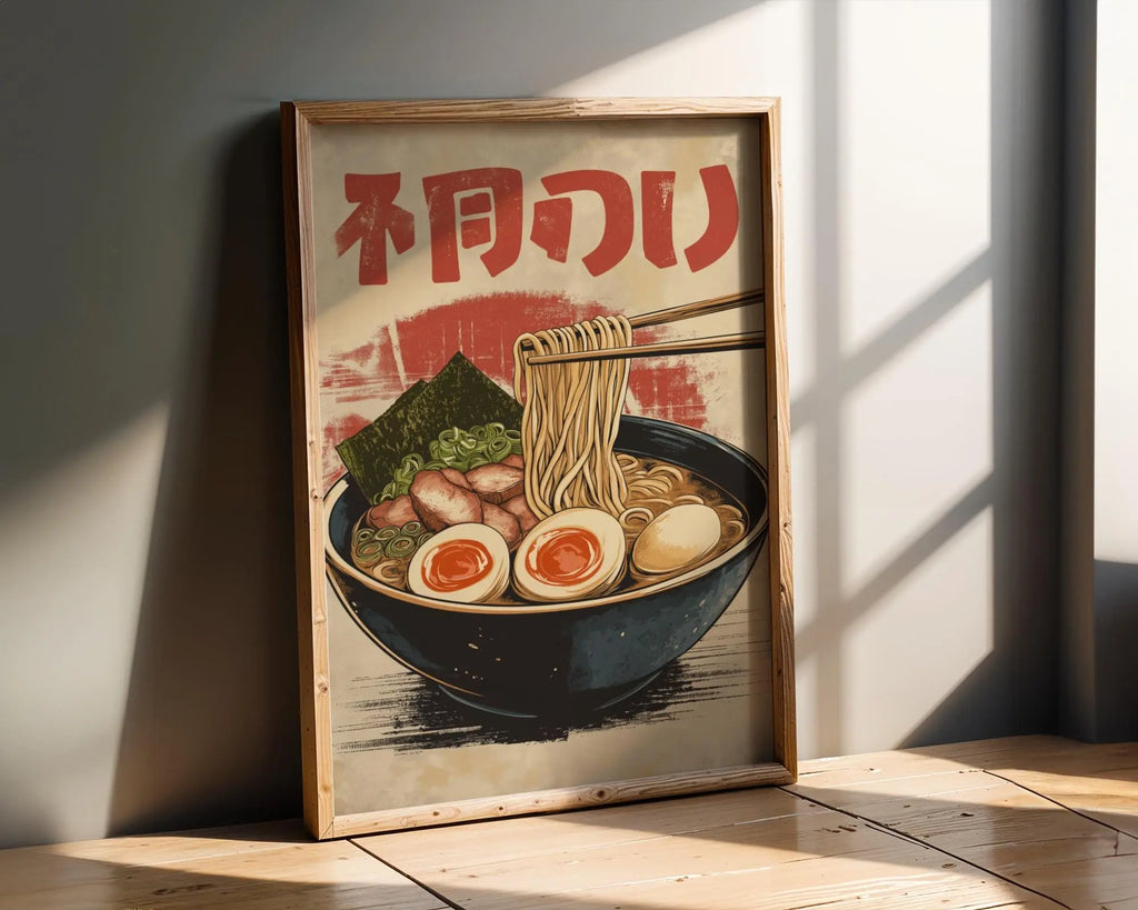Japanese Poster | Vintage Ramen Noodle  –  Kitchen Art Print wall art print, modern home decor, unframed artwork by Nomad & Nest