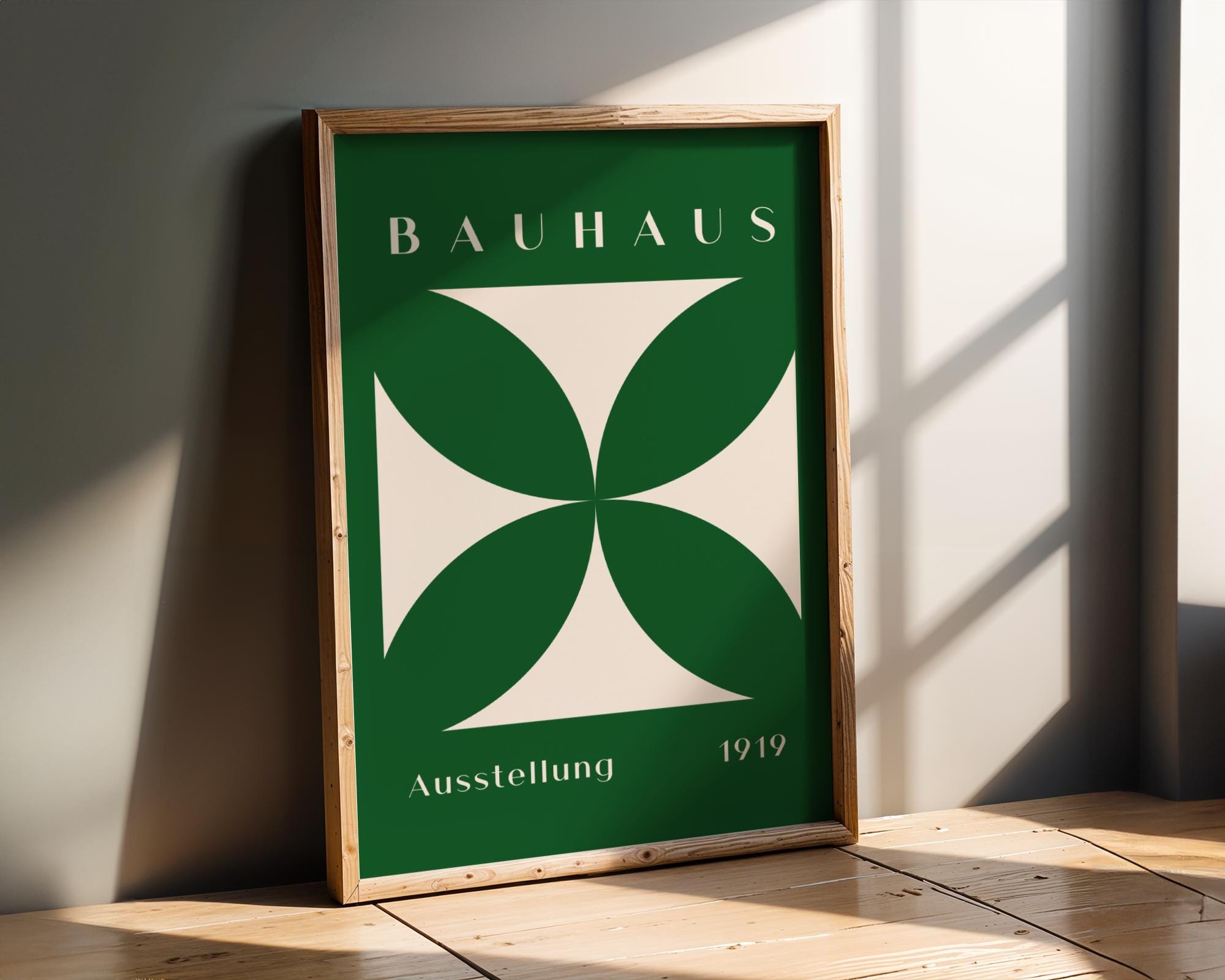 Bauhaus Poster Geometric Art Print | Mid-Century Modern, Green wall art print, modern home decor, unframed artwork by Nomad & Nest