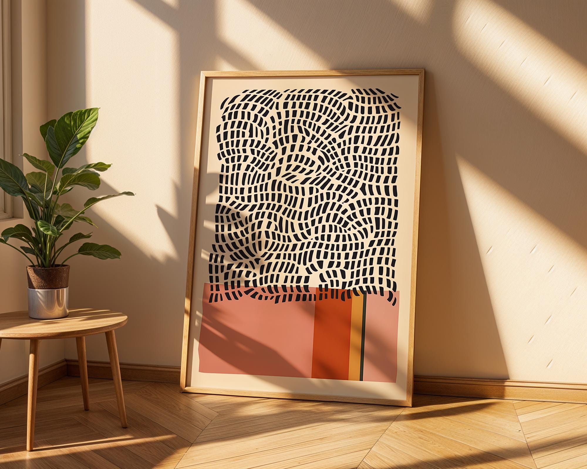 Abstract Wave Art Print | Black and Beige Minimalist Wall Decor wall art print, modern home decor, unframed artwork by Nomad & Nest