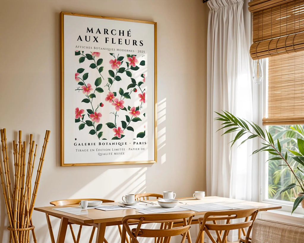 Hibiscus Flower Wall Art Print | French Botanical Poster wall art print, modern home decor, unframed artwork by Nomad & Nest