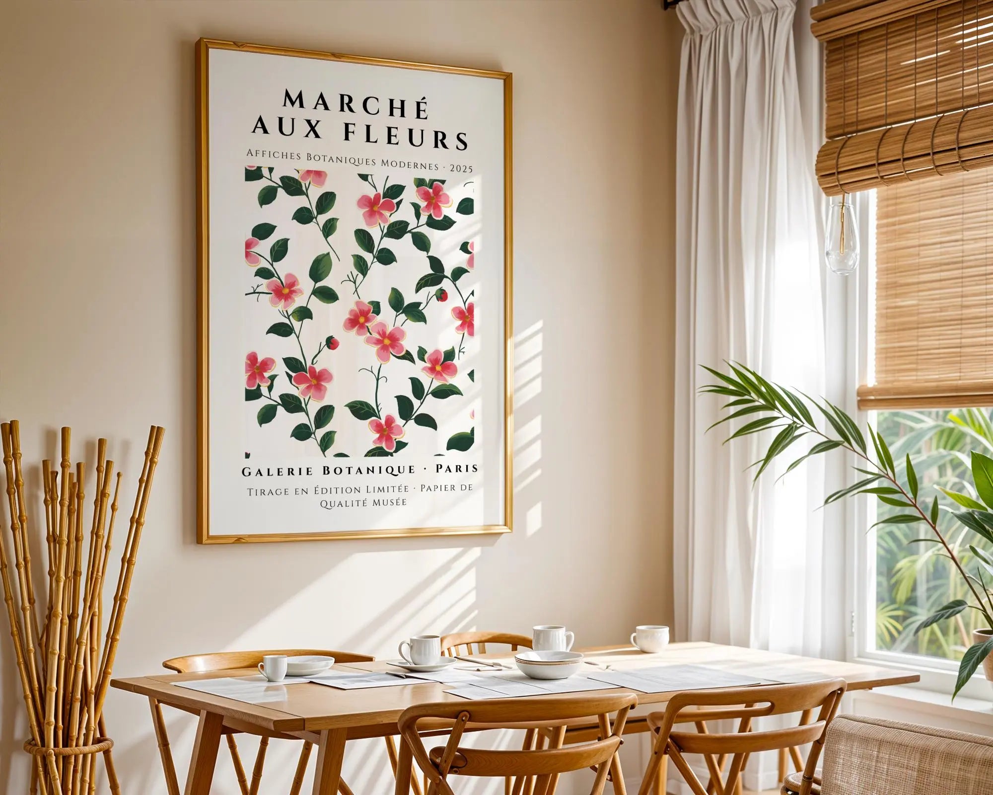 Hibiscus Flower Wall Art Print | French Botanical Poster wall art print, modern home decor, unframed artwork by Nomad & Nest