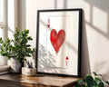 Ace of Hearts Art Print | Minimalist Love Illustration wall art print, modern home decor, unframed artwork by Nomad & Nest