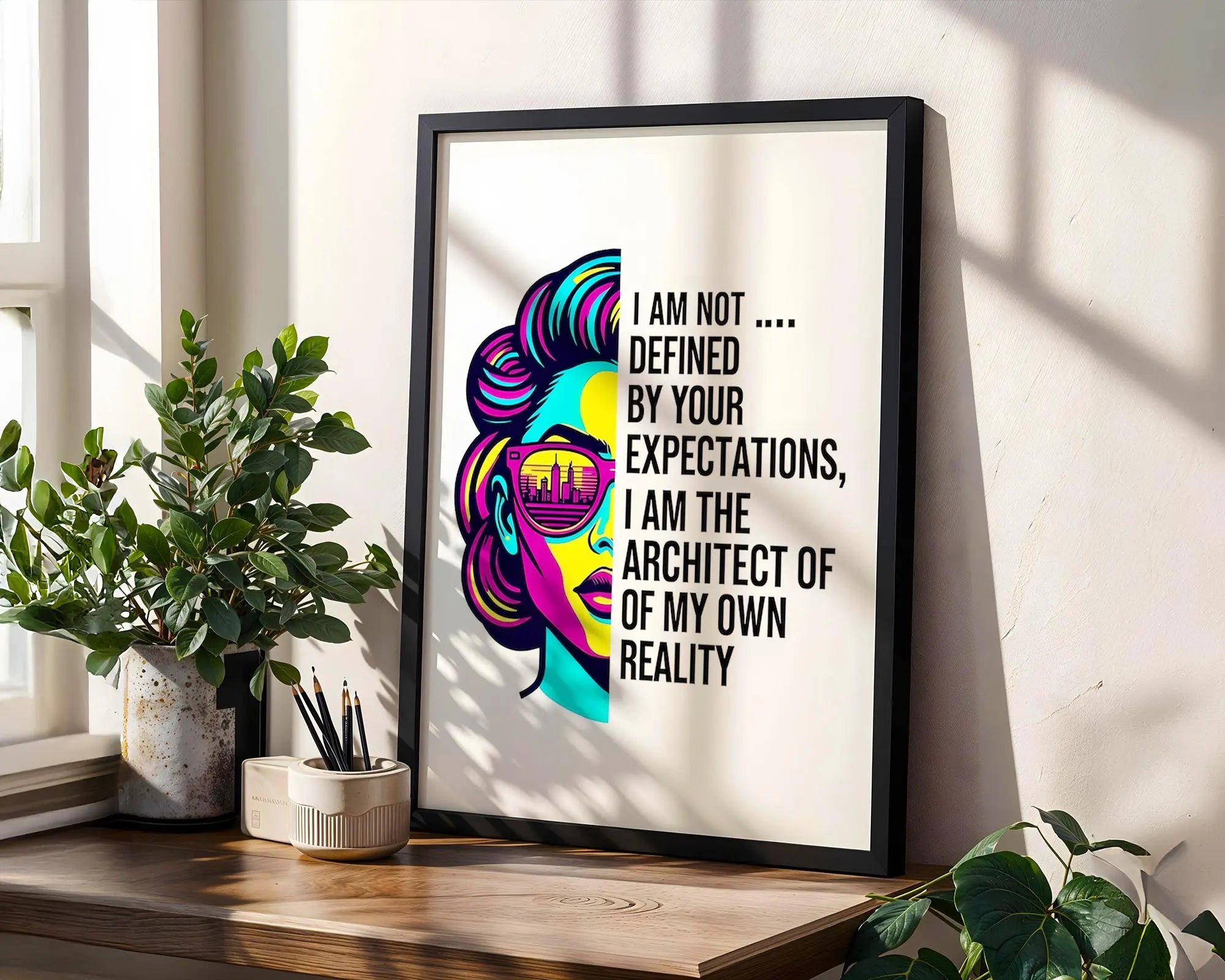 Positive Emotion | I Am Not Defined By Your Expectations Quote Print | Empowering Modern Wall Art wall art print, modern home decor, unframed artwork by Nomad & Nest