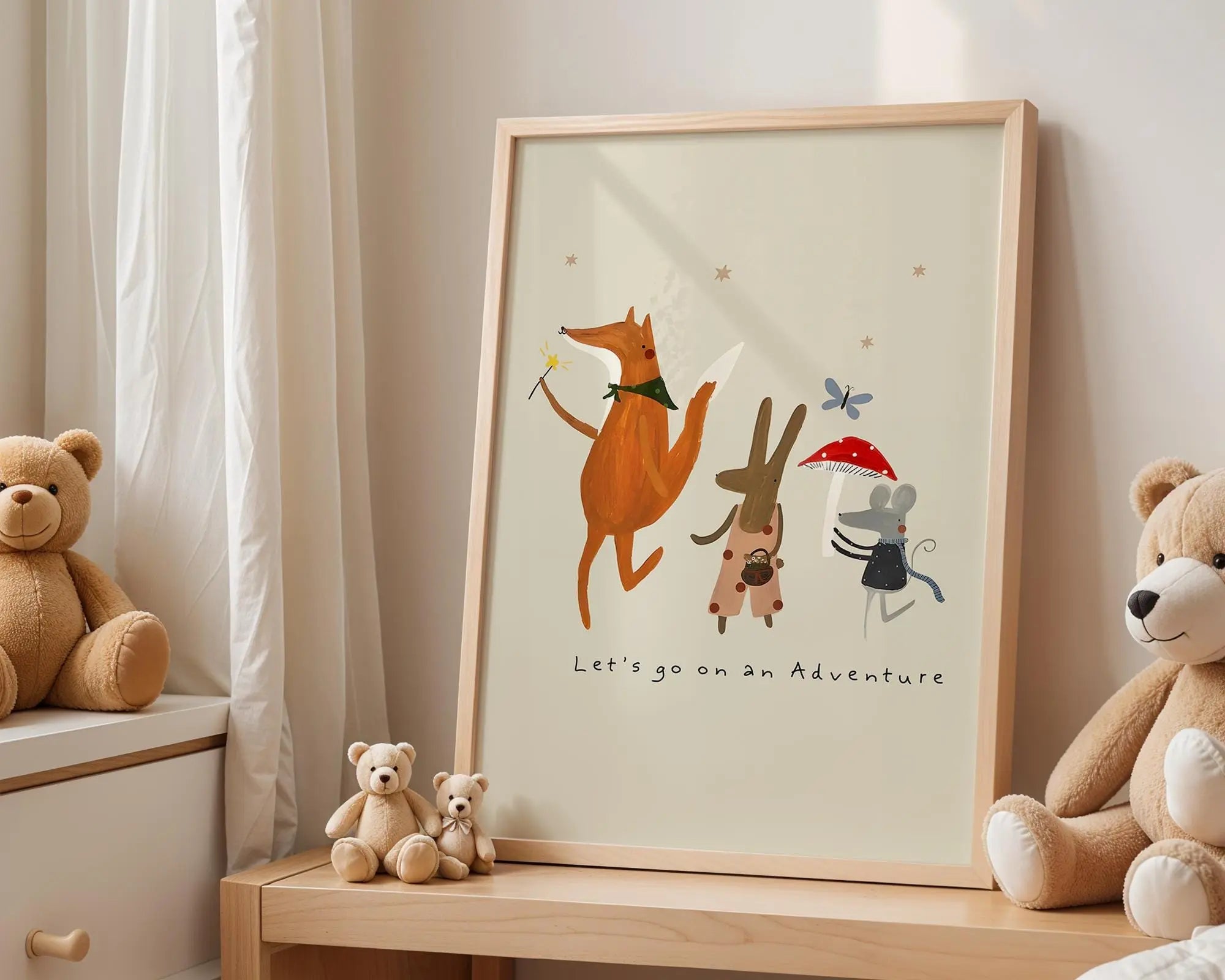 Playroom Ideas | Woodland Adventure Nursery Wall Art | Forest Animal Quote Print wall art print, modern home decor, unframed artwork by Nomad & Nest