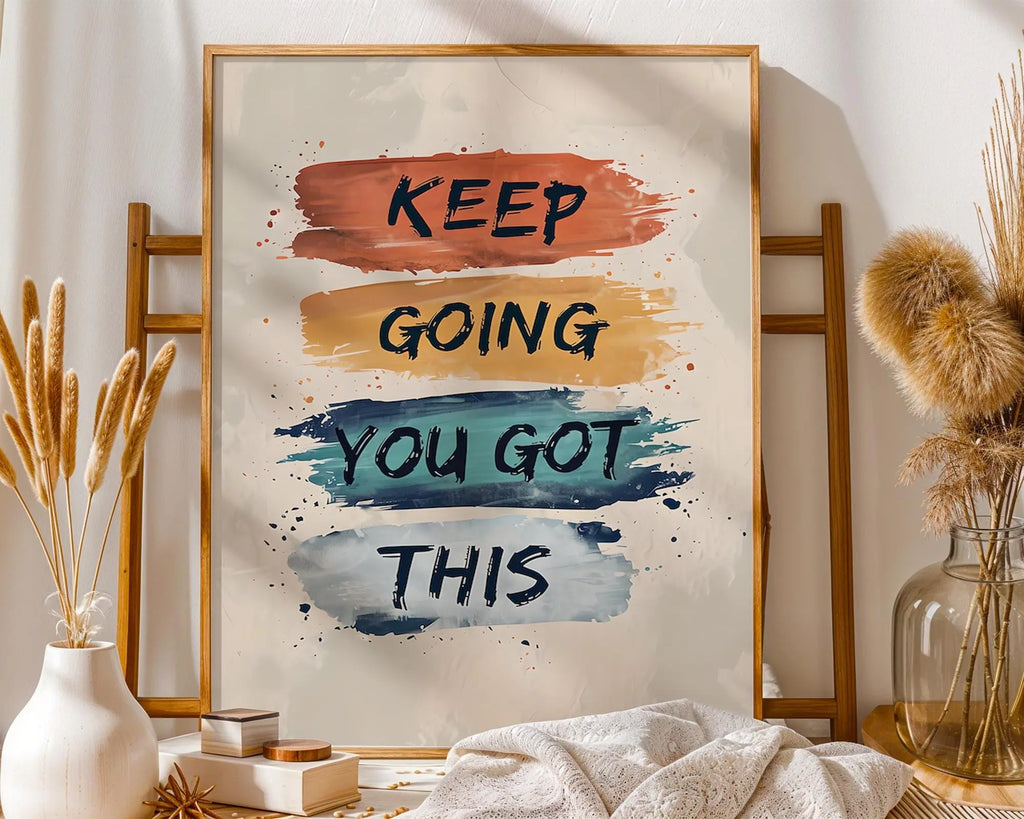 Keep Going Wall Art | Brush Stroke Quote, Modern Print wall art print, modern home decor, unframed artwork by Nomad & Nest