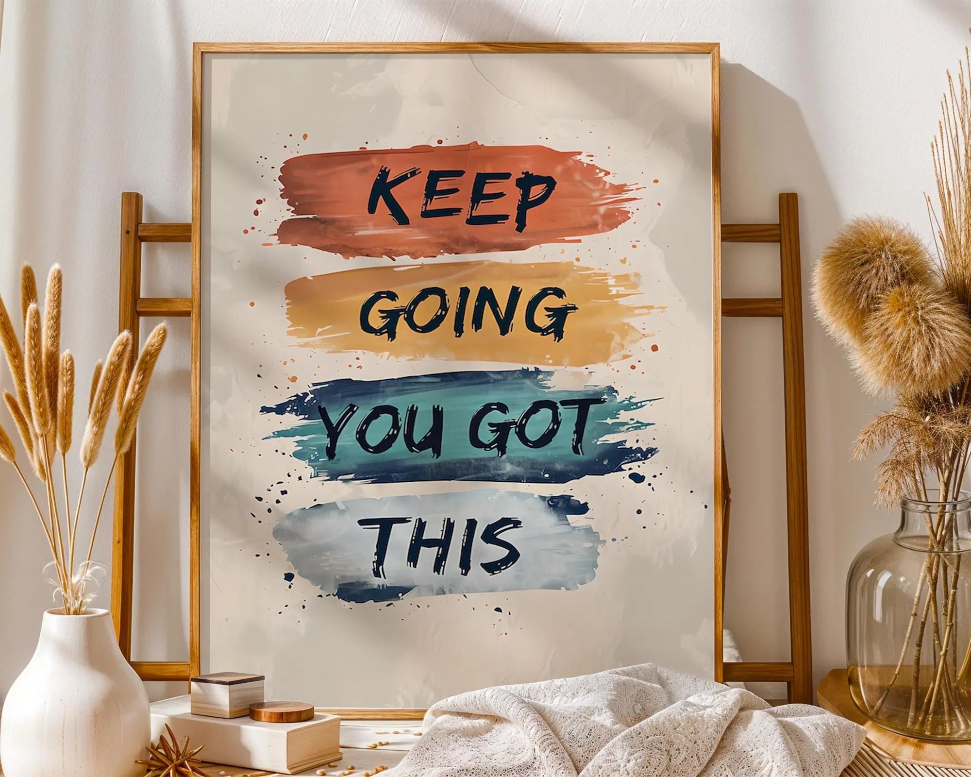 Keep Going Wall Art | Brush Stroke Quote, Modern Print wall art print, modern home decor, unframed artwork by Nomad & Nest