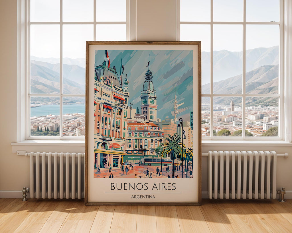 Buenos Aires Travel Poster | Retro Argentina City Art Print wall art print, modern home decor, unframed artwork by Nomad & Nest