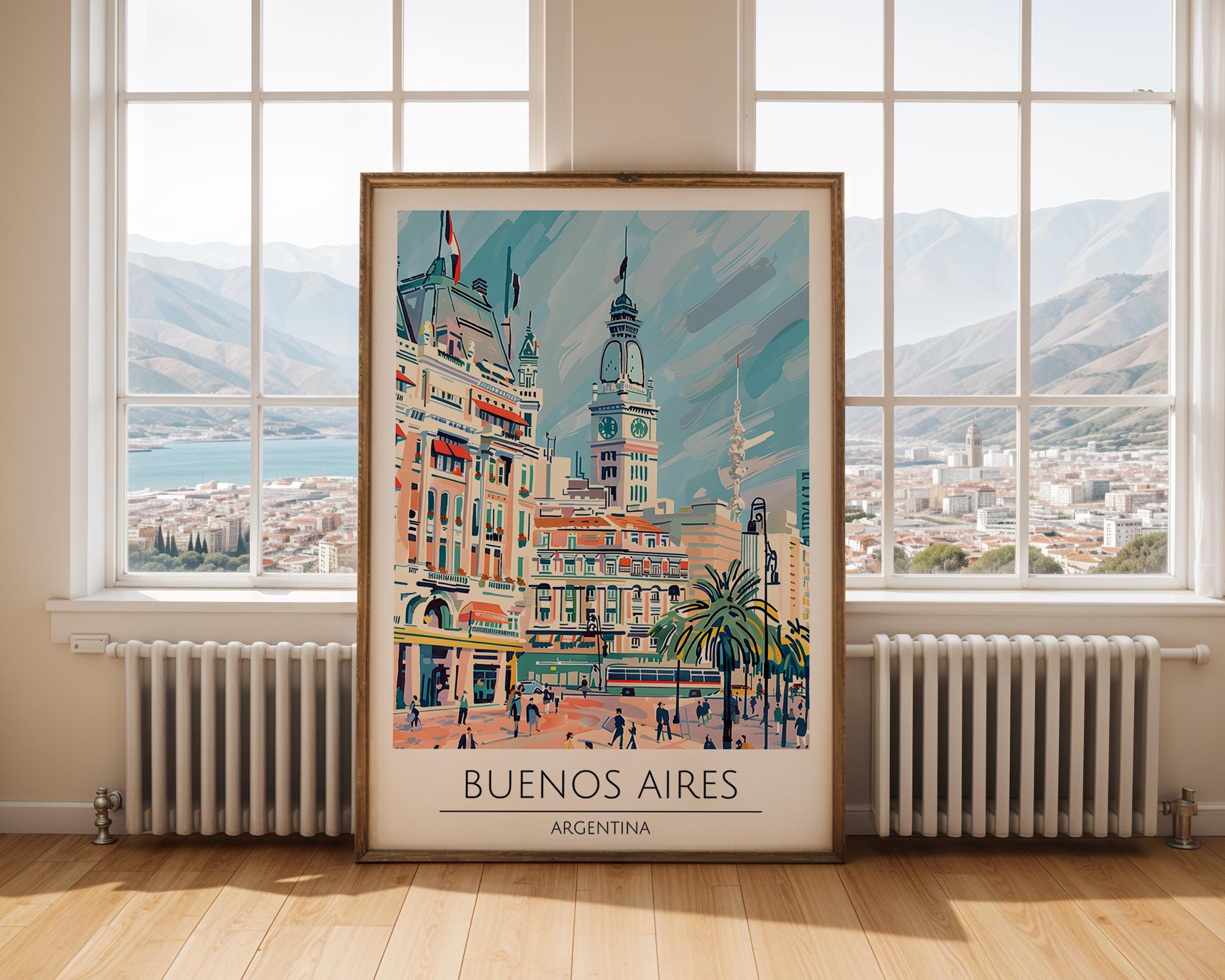 Buenos Aires Travel Poster | Retro Argentina City Art Print wall art print, modern home decor, unframed artwork by Nomad & Nest