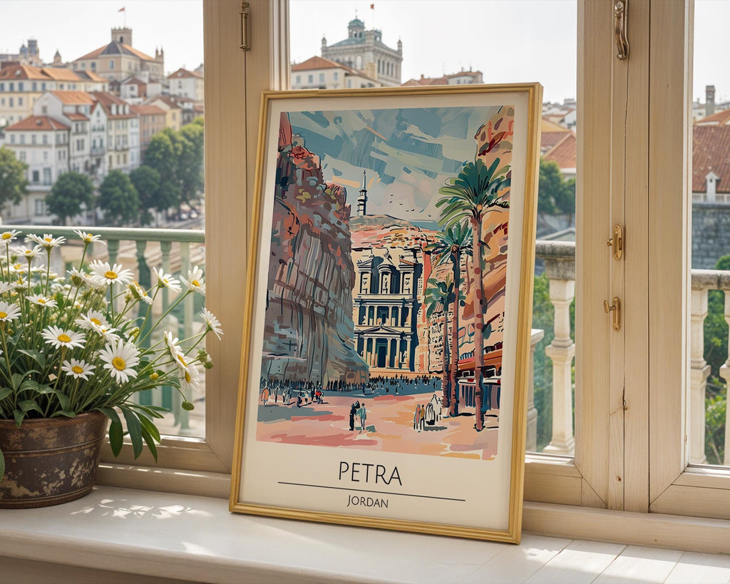 Petra Jordan Art Print | Ancient Architecture Travel Poster wall art print, modern home decor, unframed artwork by Nomad & Nest