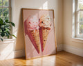 Colourful Prints | Ice Cream Cone Print | Retro Summer Kitchen Wall Art wall art print, modern home decor, unframed artwork by Nomad & Nest