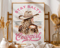 Stay Salty Cowgirl Art Print | Western Coastal Illustration wall art print, modern home decor, unframed artwork by Nomad & Nest