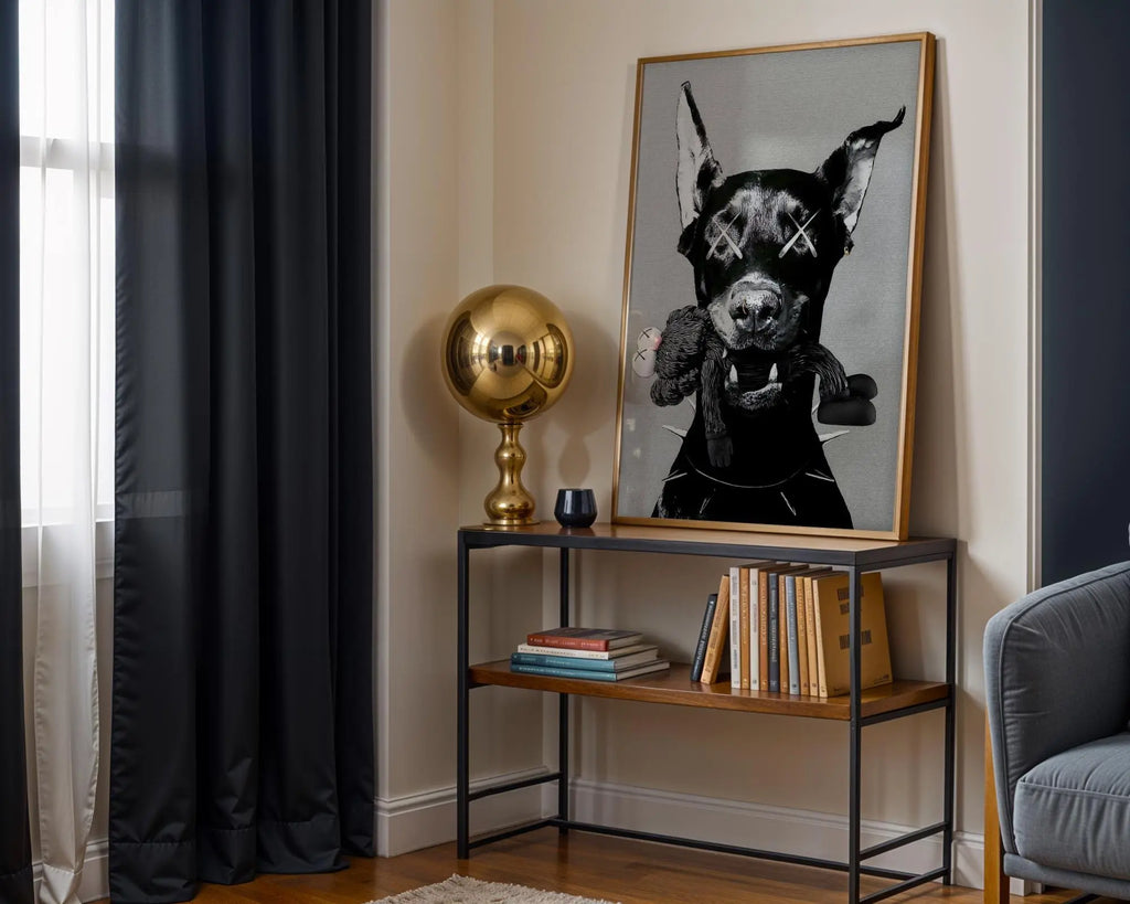 Urban Doberman Print | Street Art Poster wall art print, modern home decor, unframed artwork by Nomad & Nest