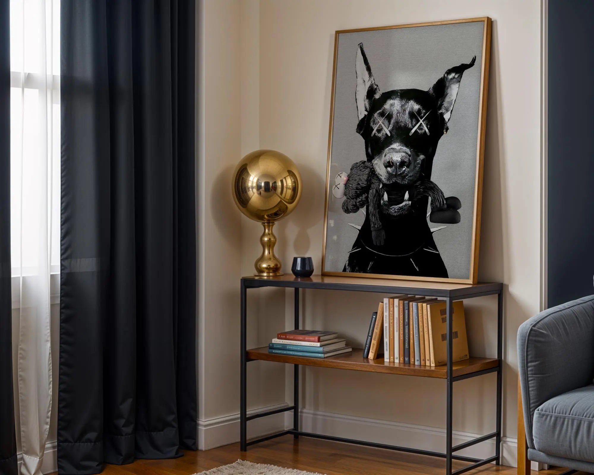 Urban Doberman Print | Street Art Poster wall art print, modern home decor, unframed artwork by Nomad & Nest