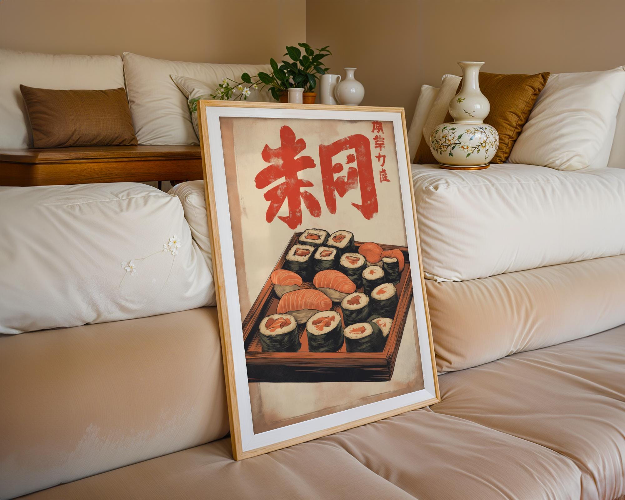 Japanese Poster | Vintage Sushi Print - Retro  Food wall art print, modern home decor, unframed artwork by Nomad & Nest