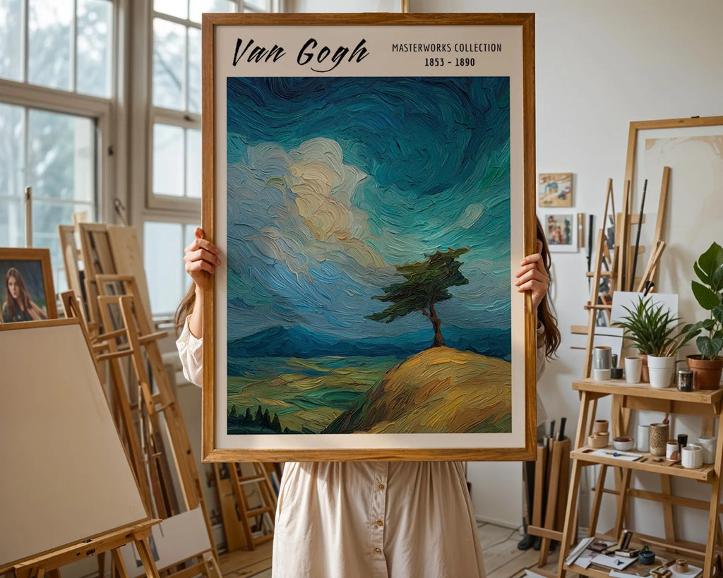 Van Gogh Print | Cypress Tree  | Impressionist Landscape Art wall art print, modern home decor, unframed artwork by Nomad & Nest