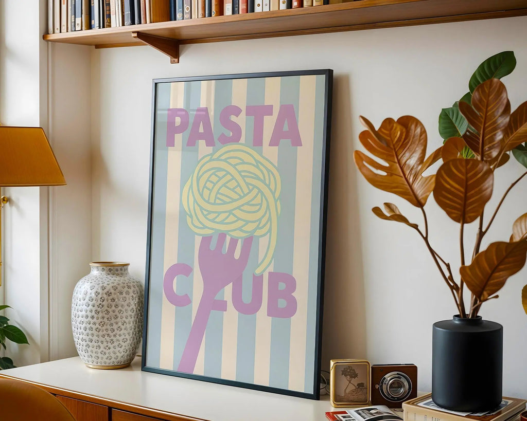 Pasta Club Print | Playful Italian Kitchen Wall Art wall art print, modern home decor, unframed artwork by Nomad & Nest