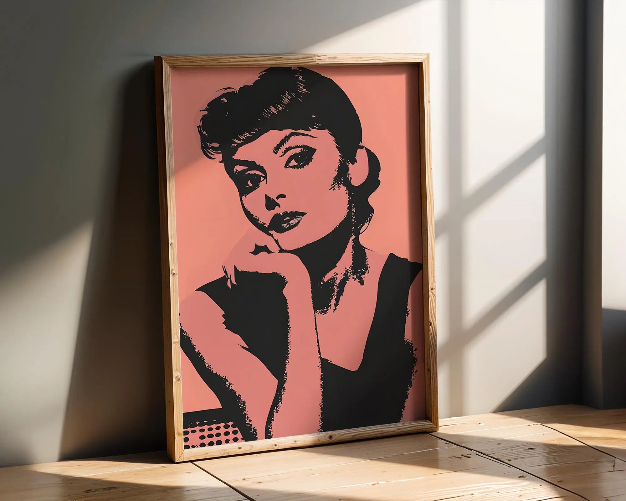 Modern Pop Art | Retro Hollywood Portrait Print | Pink & Black  (Unframed) wall art print, modern home decor, unframed artwork by Nomad & Nest
