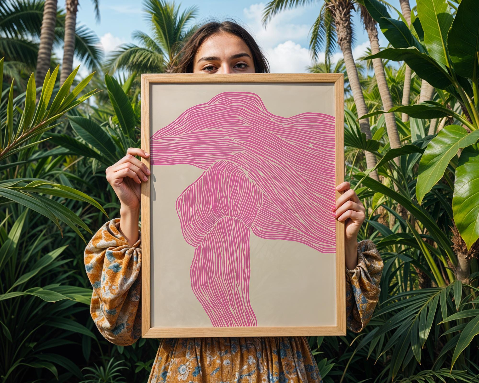 Abstract Pink Line Art Print | Modern Geometric Wall Decor wall art print, modern home decor, unframed artwork by Nomad & Nest