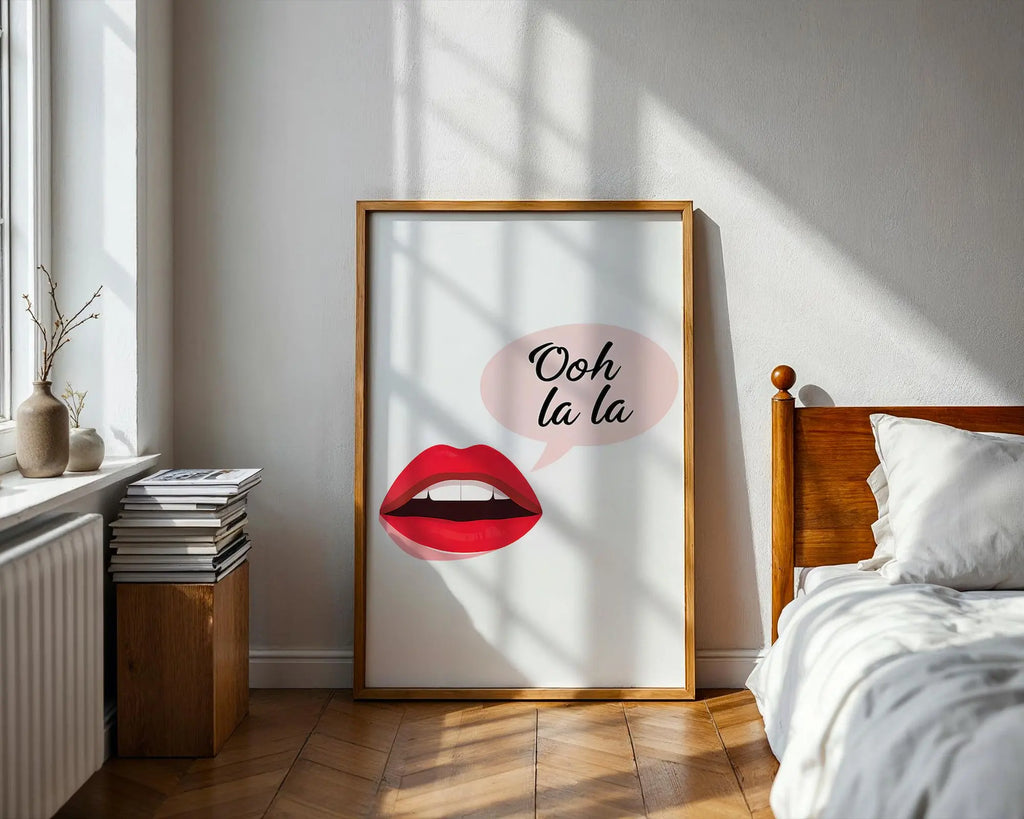 Ooh La La Lips Print | Chic Fashion Wall Art wall art print, modern home decor, unframed artwork by Nomad & Nest