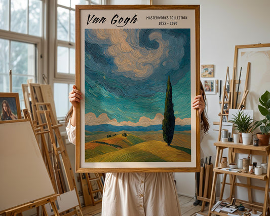 Van Gogh Print | Landscape  | Impressionist Rolling Hills Wall Art wall art print, modern home decor, unframed artwork by Nomad & Nest