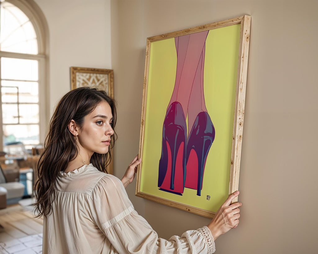 Modern Pop Art | Red Bottom High Heels Print | Chic Fashion  Poster wall art print, modern home decor, unframed artwork by Nomad & Nest