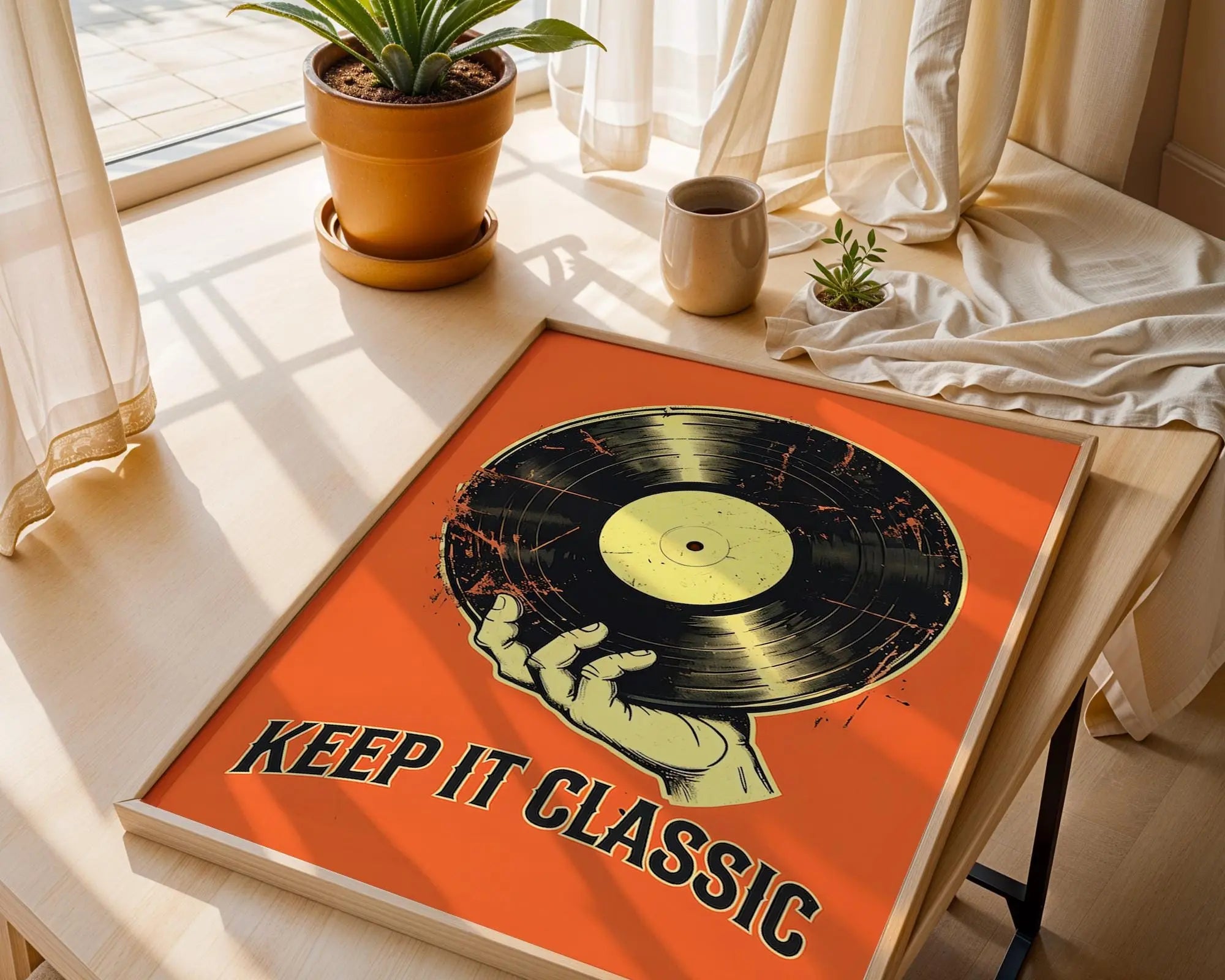 Retro Vinyl Record Art Print | Music Room Poster wall art print, modern home decor, unframed artwork by Nomad & Nest