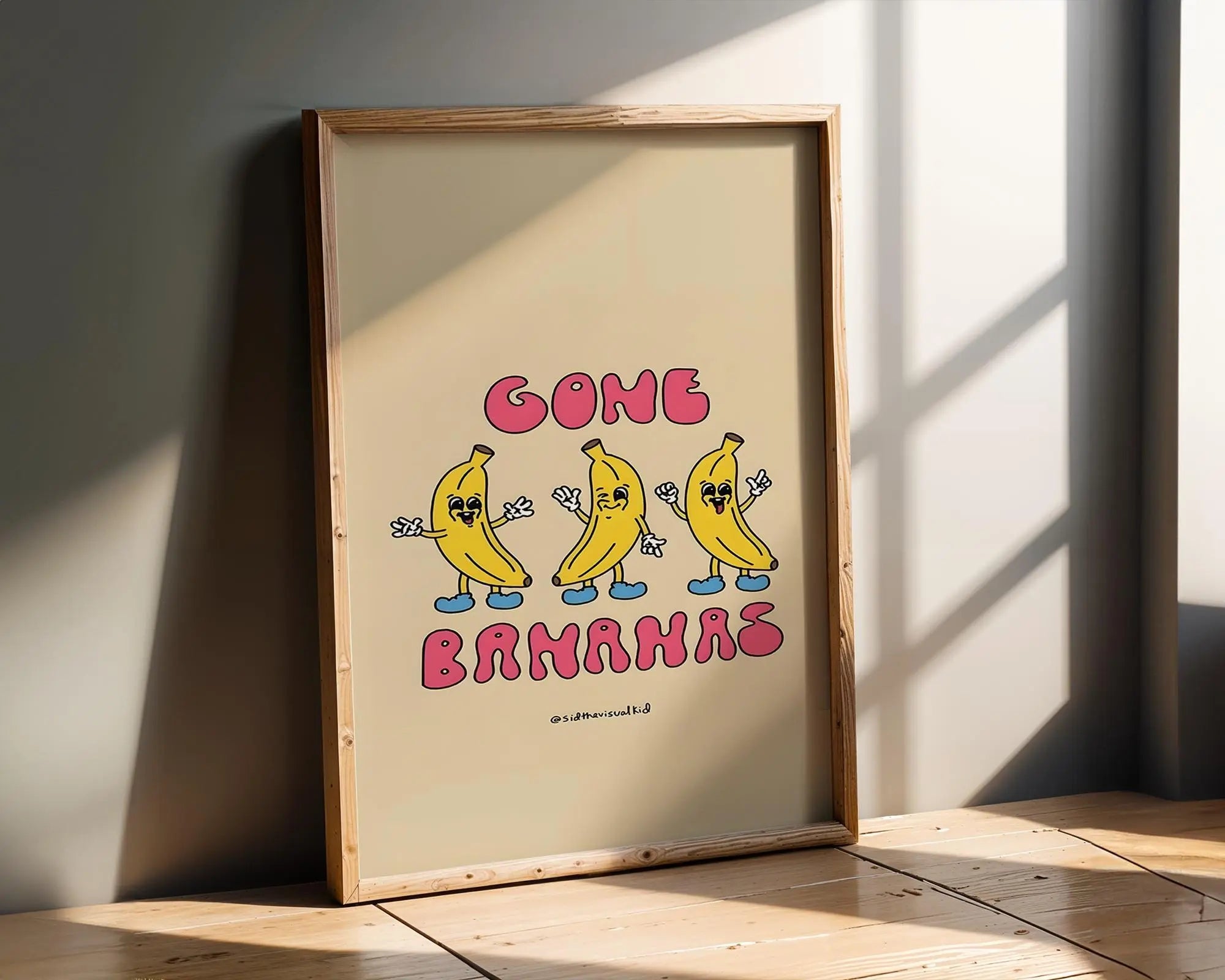 Modern Pop Art | Gone Bananas  Print | Retro Fruit Illustration wall art print, modern home decor, unframed artwork by Nomad & Nest