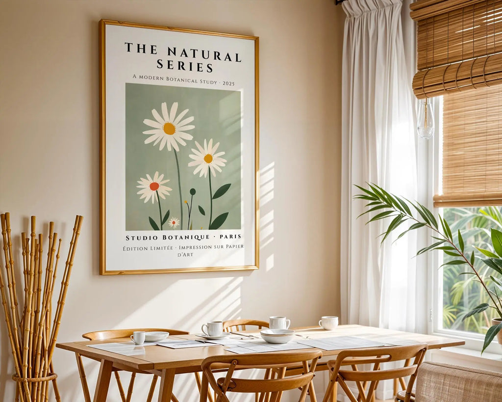 Daisy Floral Art Print • Sage Green Botanical, Scandinavian Design wall art print, modern home decor, unframed artwork by Nomad & Nest
