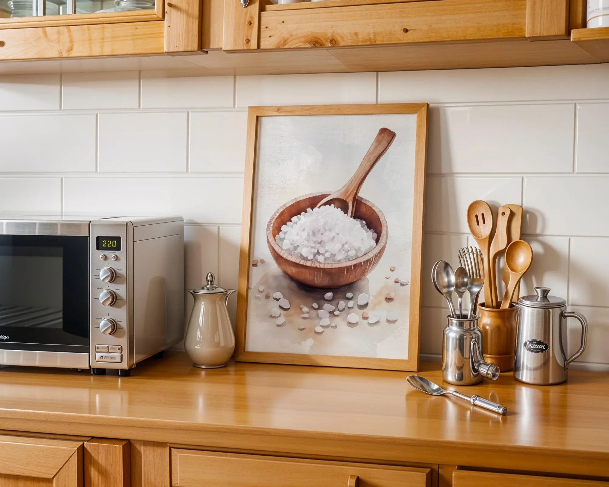 Sea Salt Bowl Art Print • Rustic Kitchen Decor wall art print, modern home decor, unframed artwork by Nomad & Nest