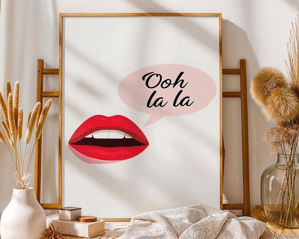 Ooh La La Lips Print | Chic Fashion Wall Art wall art print, modern home decor, unframed artwork by Nomad & Nest